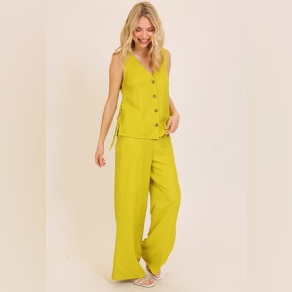 171 - Lime Green Vest Pant Set - Picture 1 of 5